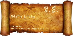 Nán Ervin névjegykártya