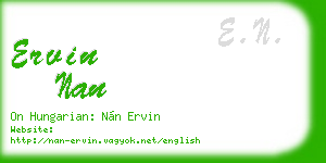 ervin nan business card