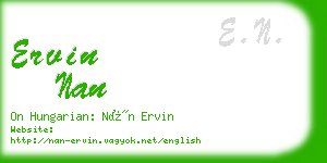 ervin nan business card